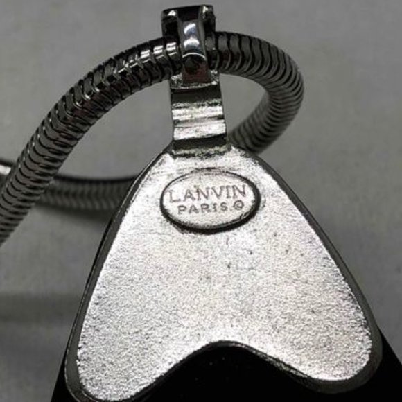 1970s Lanvin Lucite Teardrop Medallion Necklace